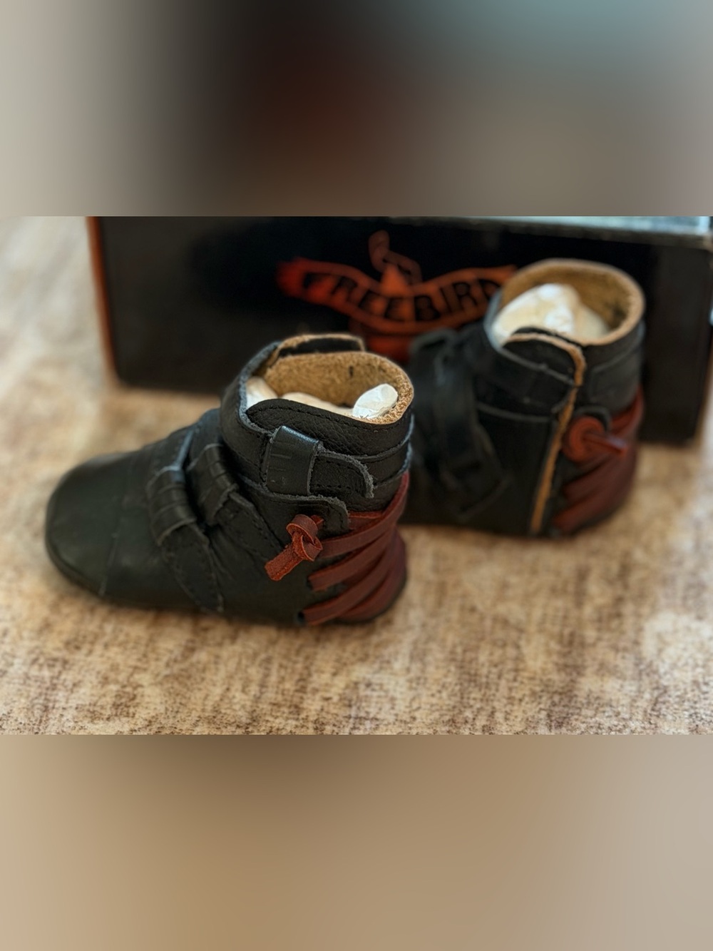 Freebird "Baby Crue" leather booties BNIB Size 0-3 Months 🖤